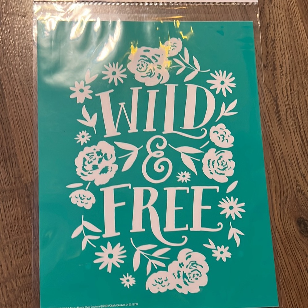 Wild and Free Chalk Couture Transfer Size B